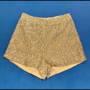 Silver sequin high waisted shorts